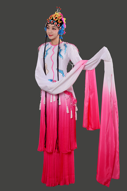 新款成人古装戏曲服饰古典长袖水袖戏服演出服花旦京剧表演服