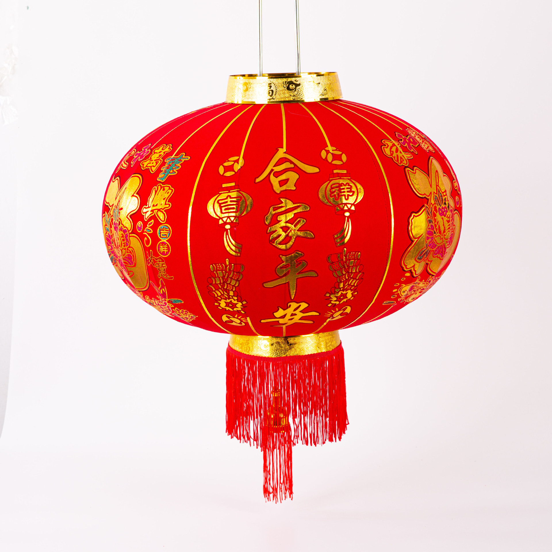 2020喜庆春节灯笼大红植绒布烫金福字阳台灯笼义乌厂家直销批发