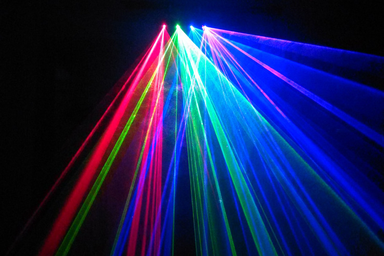 新款 四头红绿蓝粉激光灯ktv包房酒吧舞厅声控镭射光束舞台灯光