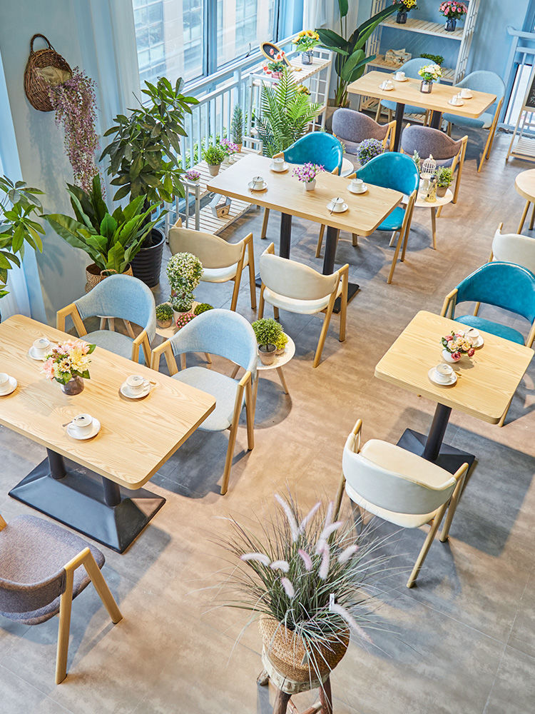 网红咖啡厅桌椅 西餐厅沙发卡座双人小清晰甜品店奶茶店桌椅组合