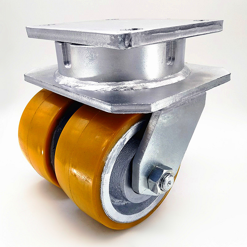 脚轮厂家6寸2吨8寸3吨超重型pu双轮万向刹车脚轮质保一年