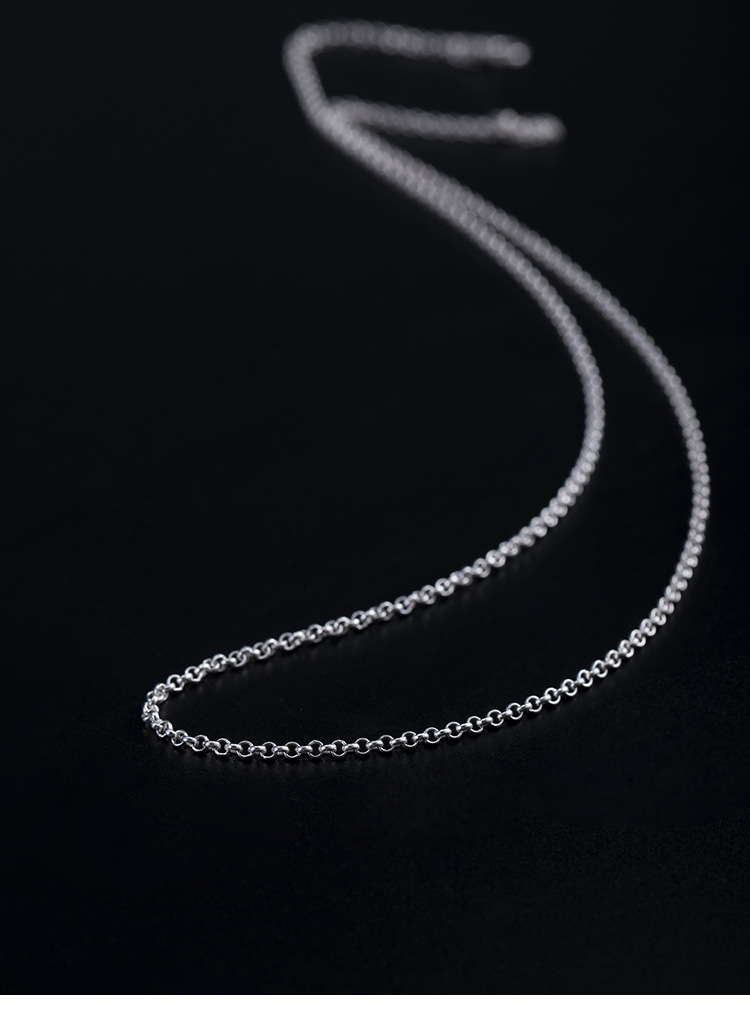 素十八925银双扣十字链女款淡水珍珠链吊坠配链时尚简约潮饰品