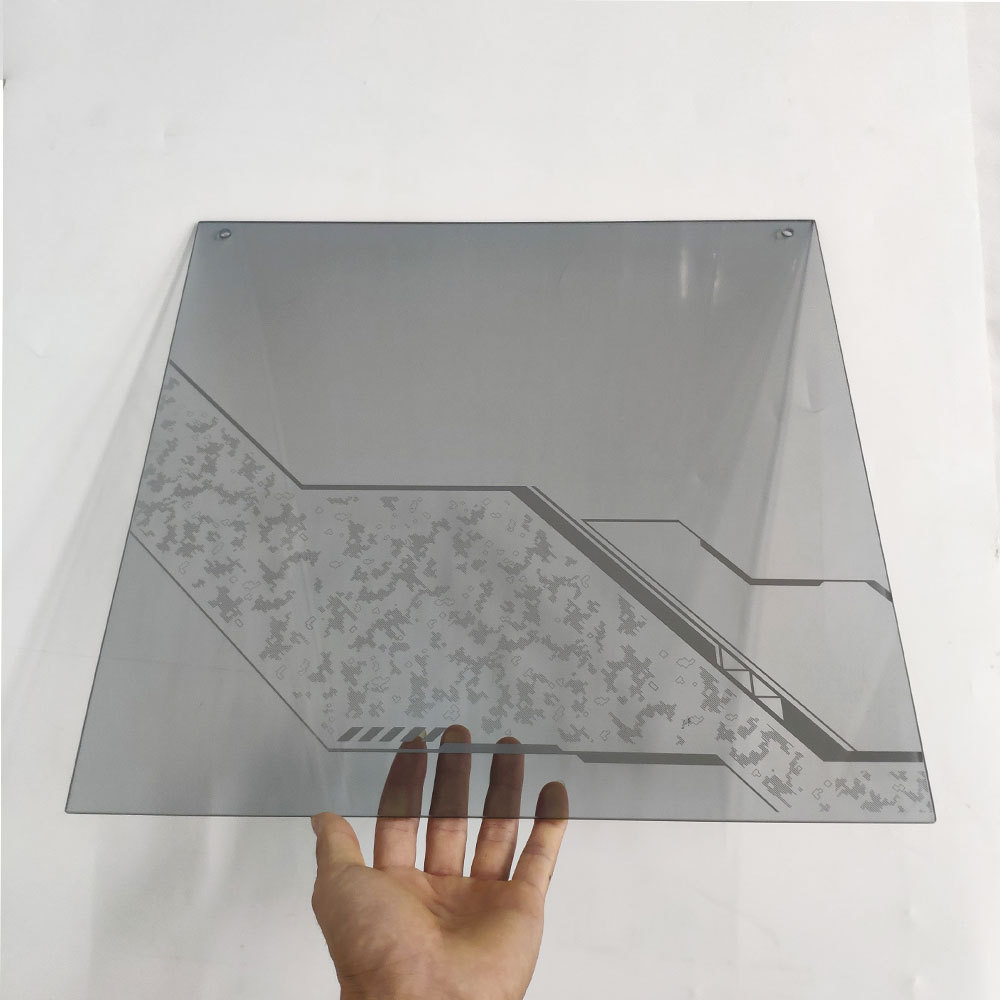 厂家直销 半透灰色丝印玻璃 钢化玻璃 可来图打样定制生产