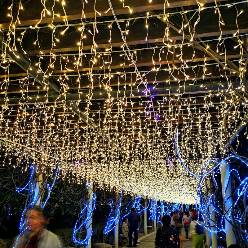 led星星灯串防水冰条灯窗帘灯屋檐栏杆垂挂装饰灯闪灯串灯满天星