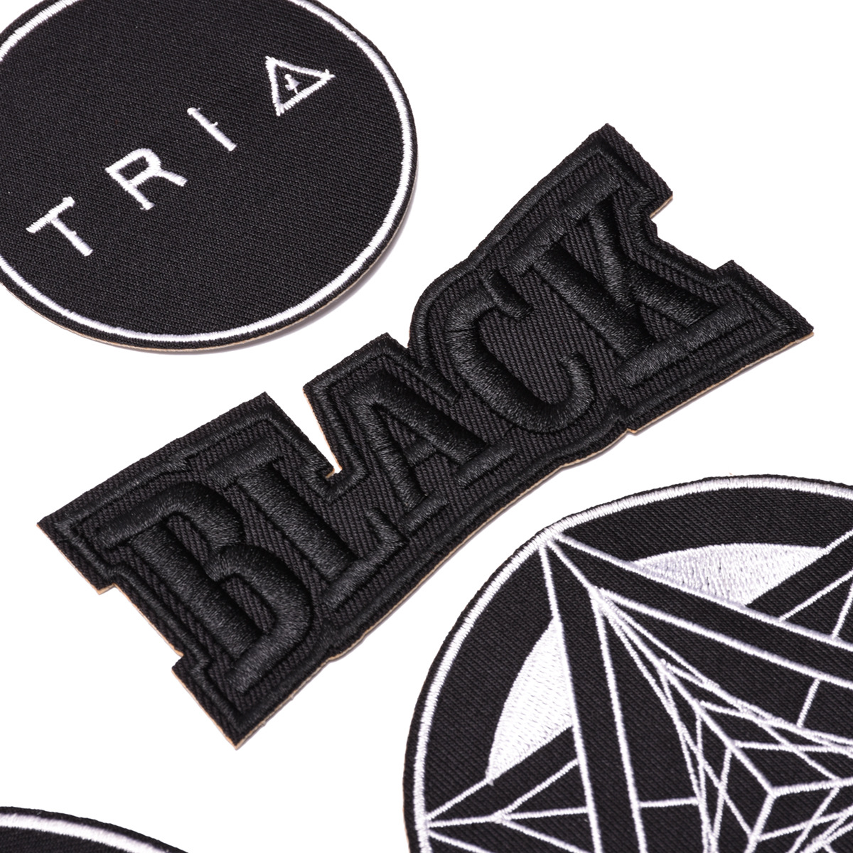 黑色百搭刺绣徽章布贴衣服补丁贴t恤胸章羽绒服牛仔装饰补洞贴布