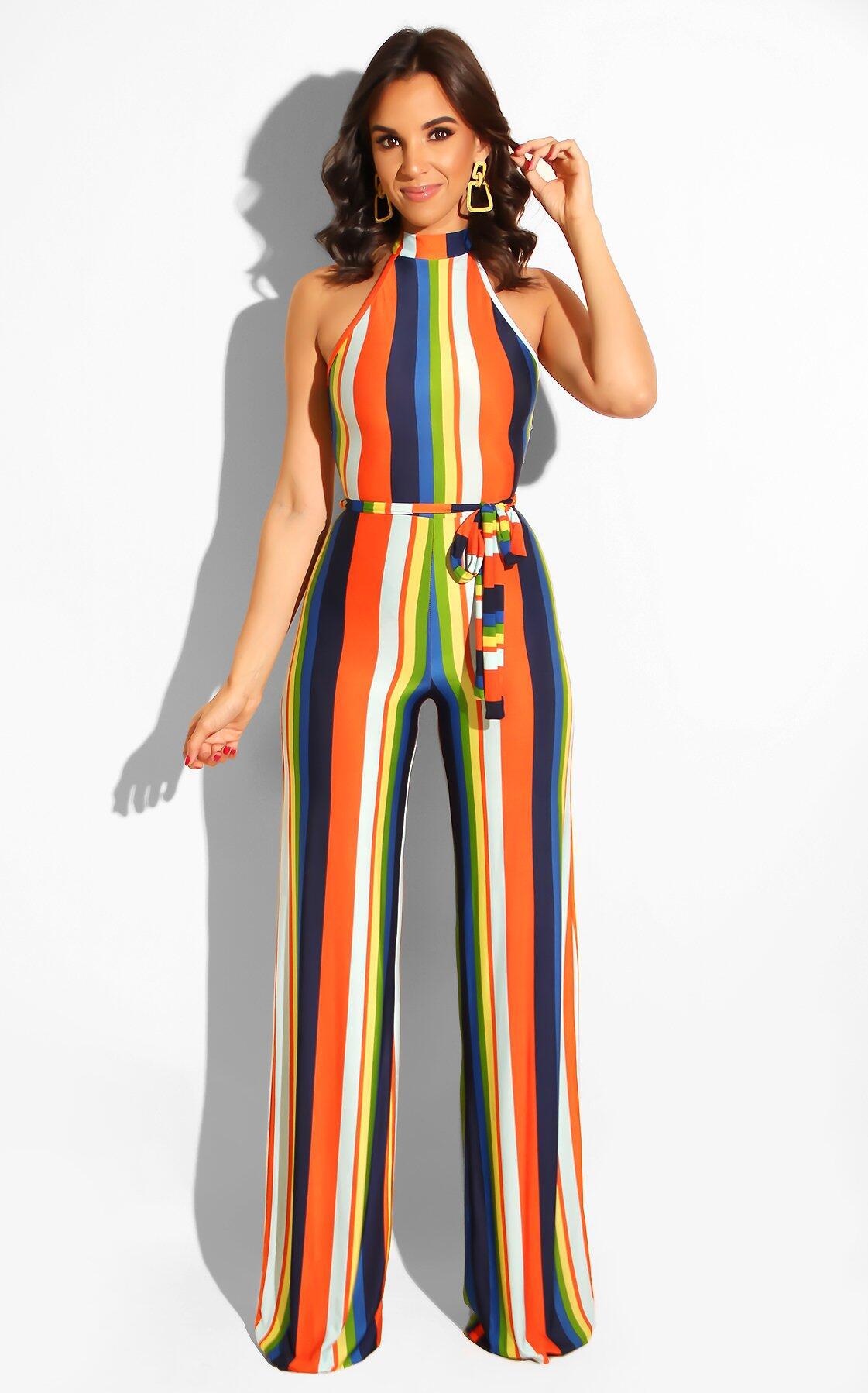 标题:women sleeveless sexy stripe sprinted jumpsuit 描述: 1.