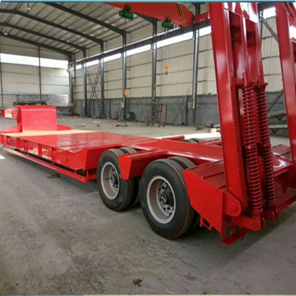 折叠爬梯低平板半挂车 双节单节液压爬梯低平板半挂车-阿里巴巴