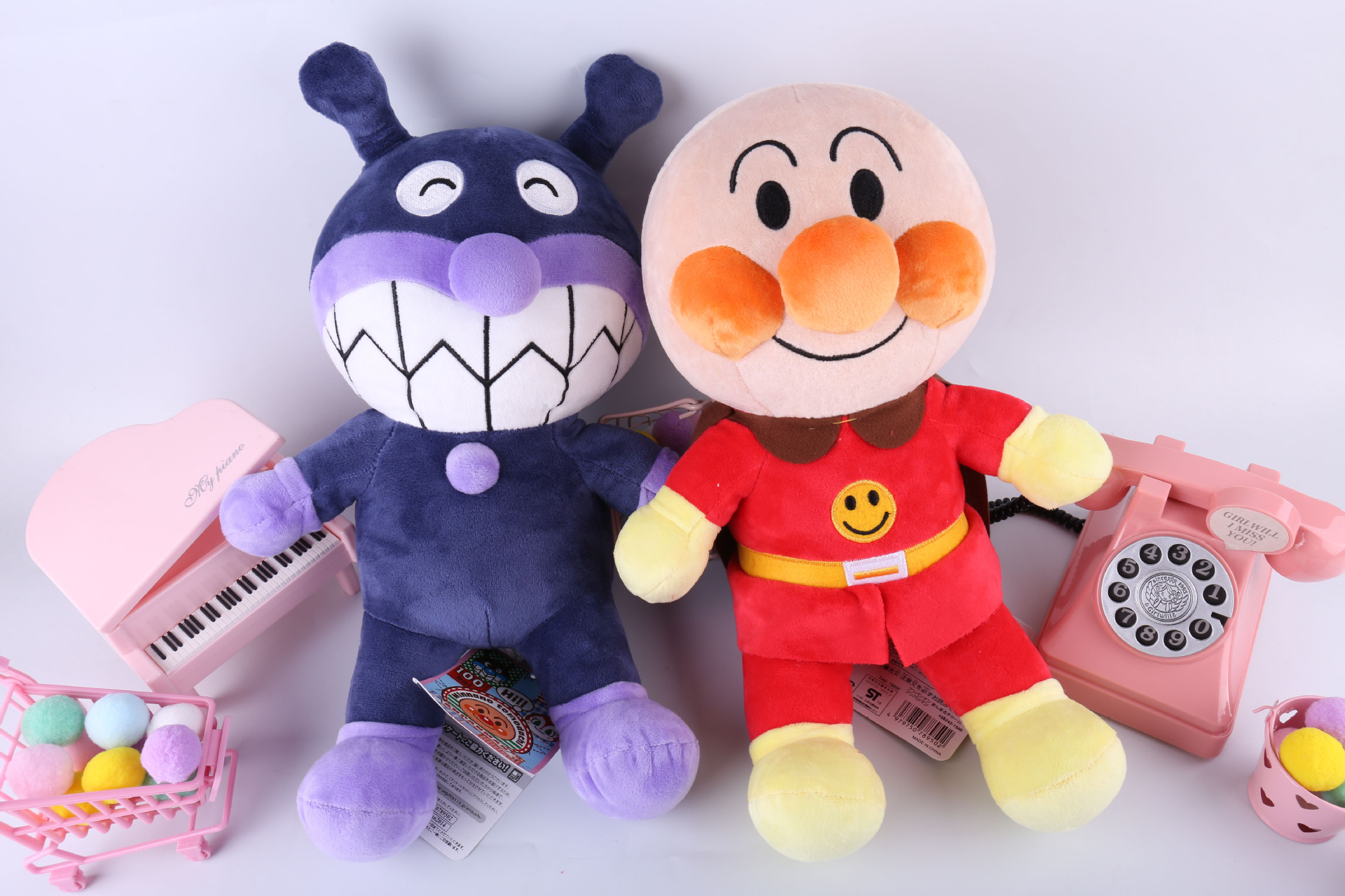 日本anpanman面包超人细菌小子卡通可爱毛绒玩具公仔玩偶娃娃