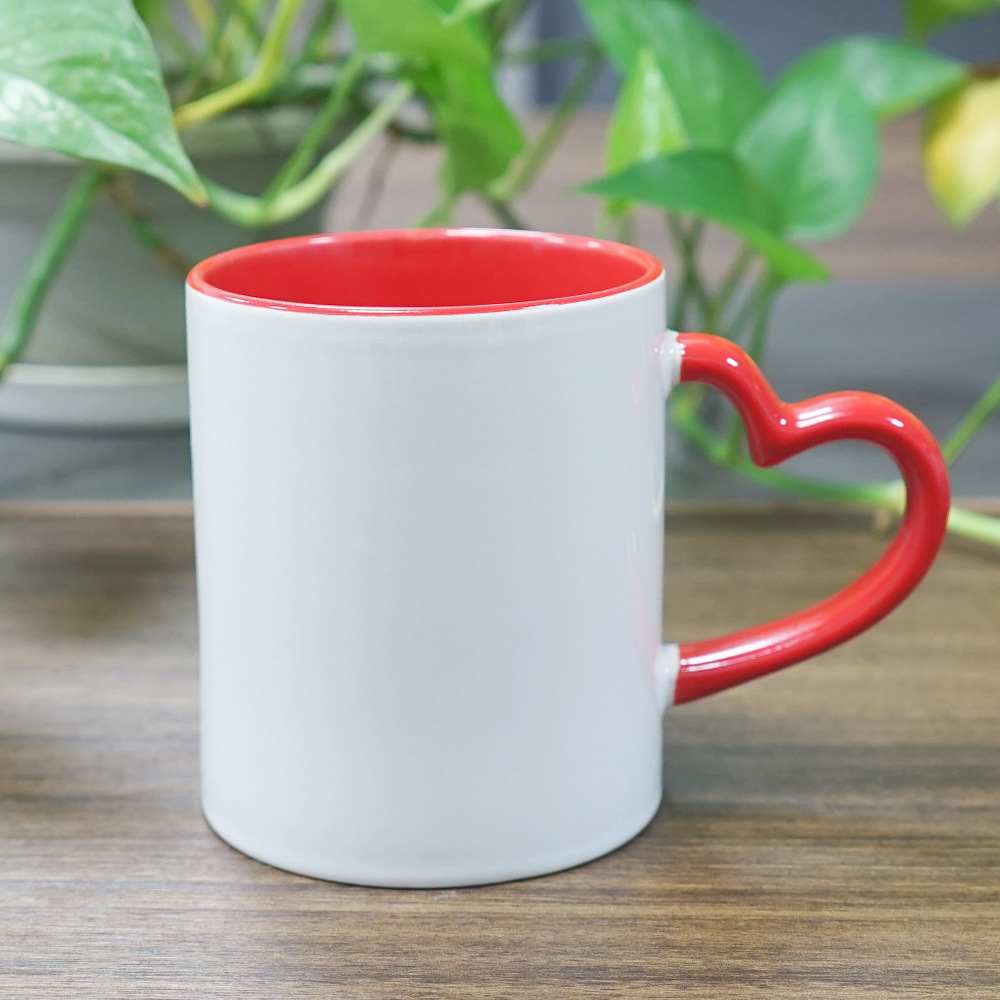 爱心手把内彩彩把杯色釉杯毕业季毕业展礼品水杯定做创意随手杯