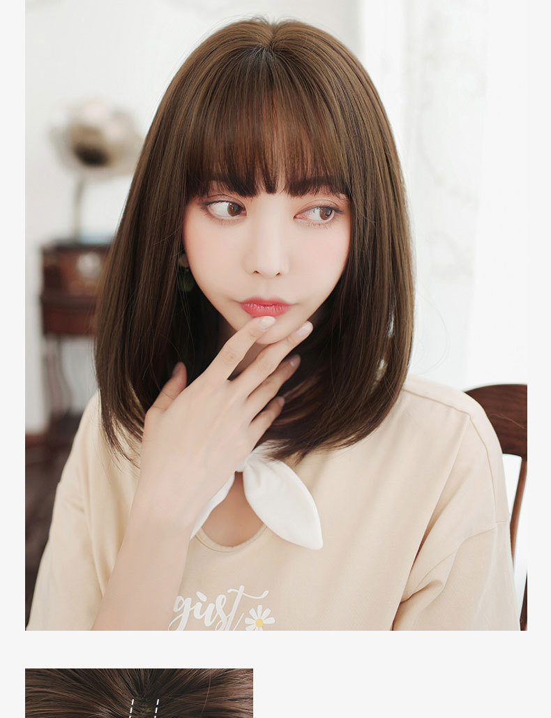 厂家批发假发女短发日系空气刘海bobo头修脸齐刘海假发头套批发