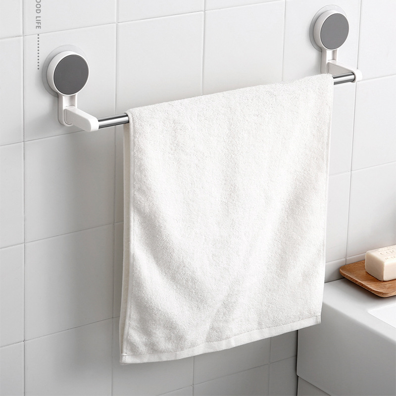 Punch Free Towel Rack Bathroom Bath Towel Rack Bathroom Towels Rack Lengthened Single Bar No Trace Stickers Towel Bar