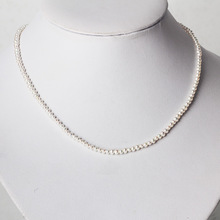 银生珍珠 小珍珠项链  淡水baby珠约3mm近圆银扣和延长链