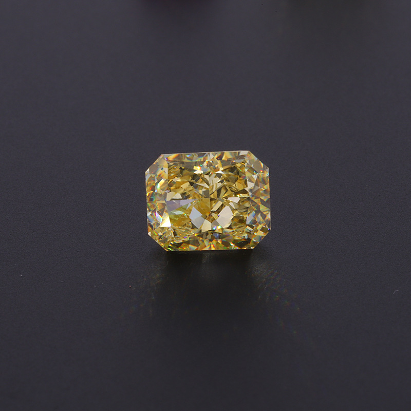 美国料高碳石雷电长方倒角形粉石黄石裸石浅粉红色鹅黄可镶嵌