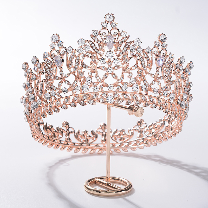 hg1217新娘皇冠头饰人工锆石结婚礼婚纱礼服圆冠网红饰品成人生日