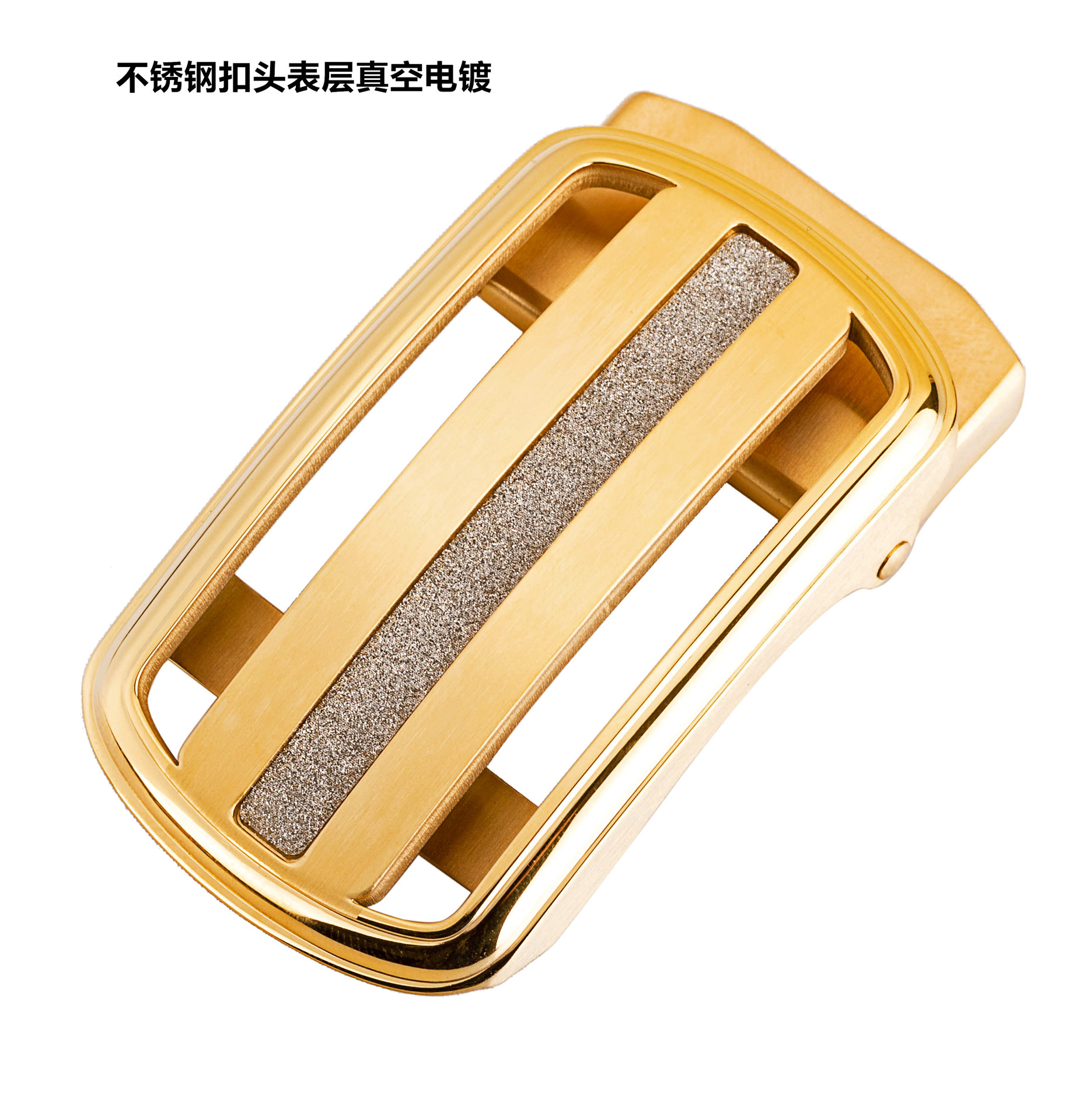 304不锈钢拉丝亮面自动扣男士皮带扣耐磨防过敏钢扣腰带头3.55cm