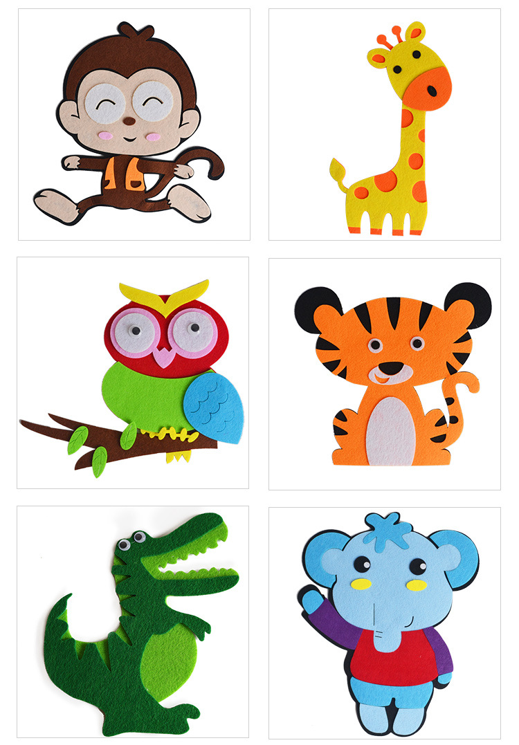 幼儿园创意不织布装饰厂家批发卡通动物儿童墙贴 立体毛毡布挂饰