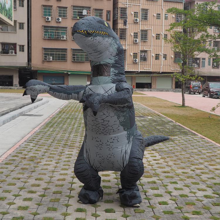 迅猛龙充气服cosplay道具恐龙表演服来图定做卡通人偶服装订制行走