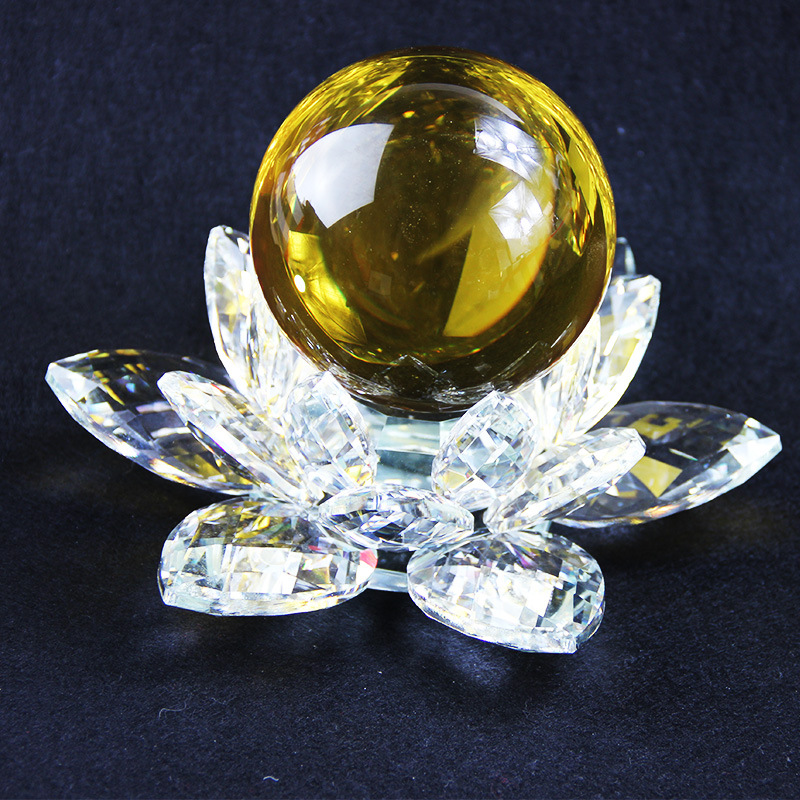 晶韵厂家直供彩色水晶佛经球心经水晶球摆件成套礼盒包装订制logo