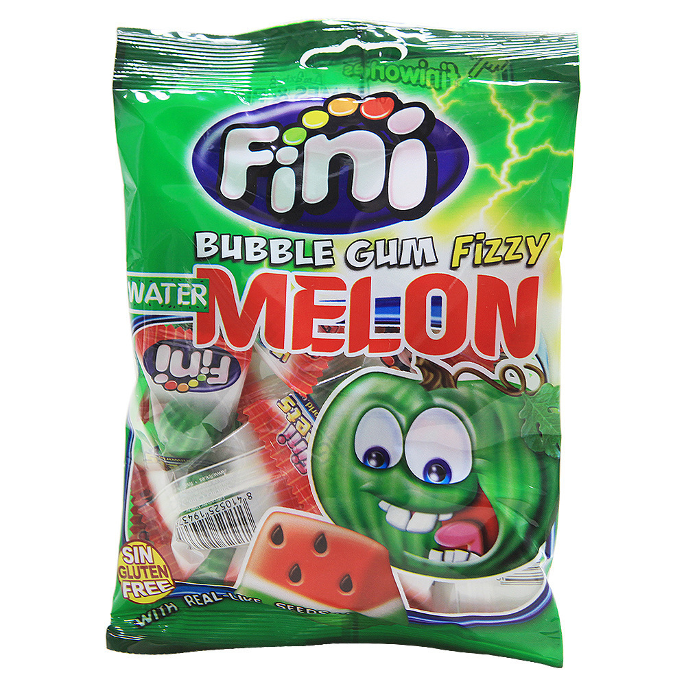 fini菲尼西瓜形口香糖夹心泡泡糖办公室休闲零食12袋