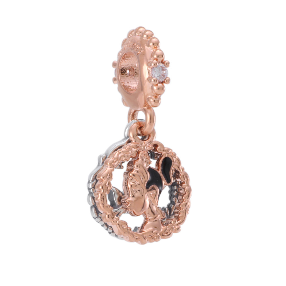 梵谛首饰 潘家925银珠子 玫瑰金色提安娜公主手链吊坠一件代发