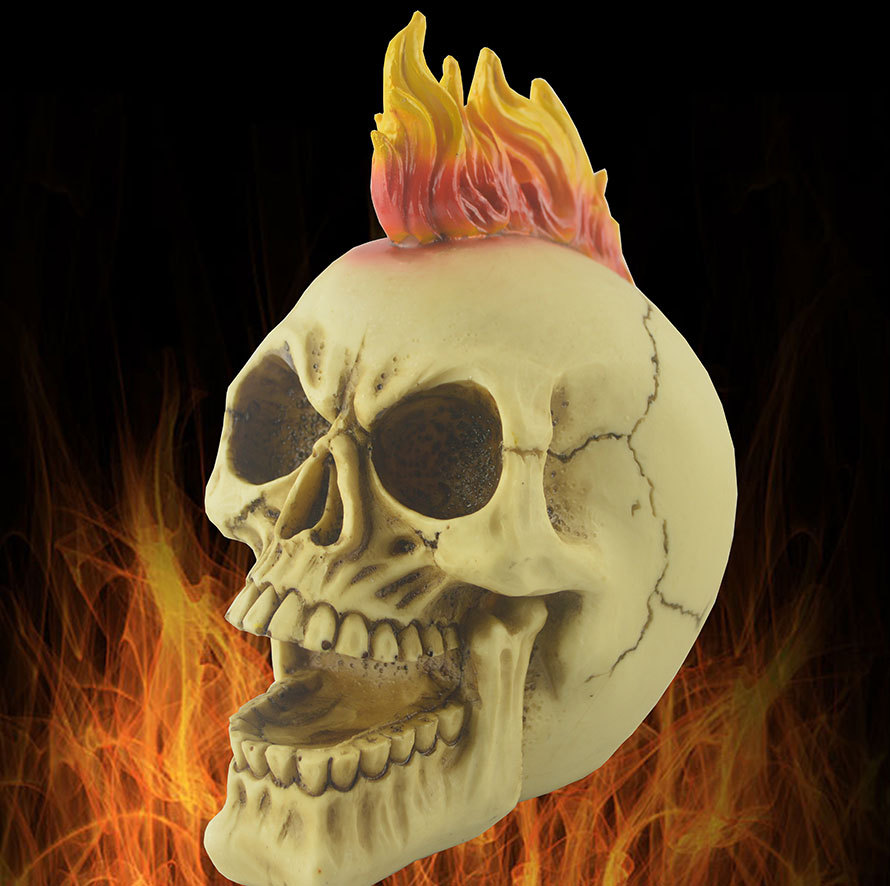 万圣节装饰道具 骷髅头恐怖搞怪恶搞整蛊整人道具 树脂骷髅头摆饰