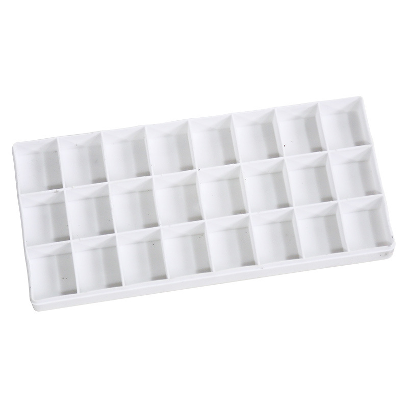 批发24格丙烯水粉水彩颜料盒 橡胶软盖塑料盒 多格便携防溢调色盒