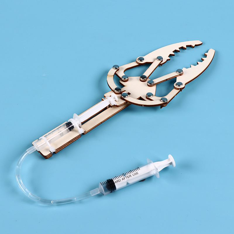 科技小制作自制气压针筒液压机械手臂科学实验材料手工小发明拼装