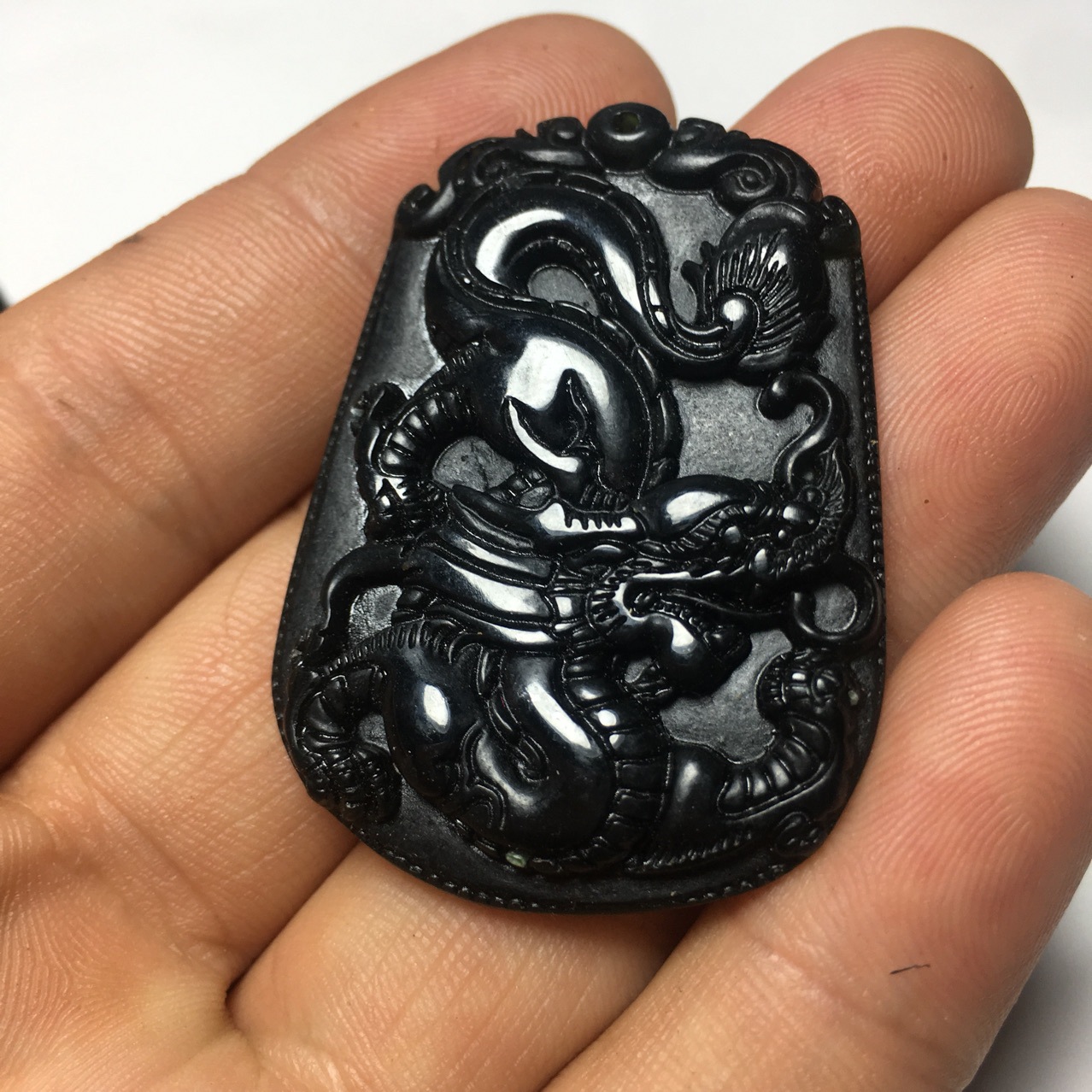 天然泰山墨玉 墨翠吊坠十二生肖项链配饰鼠牛虎兔龙蛇马羊猴鸡狗