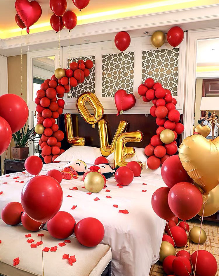 婚房布置婚礼新房装饰创意浪漫气球套装卧室男方结婚用品女方布置