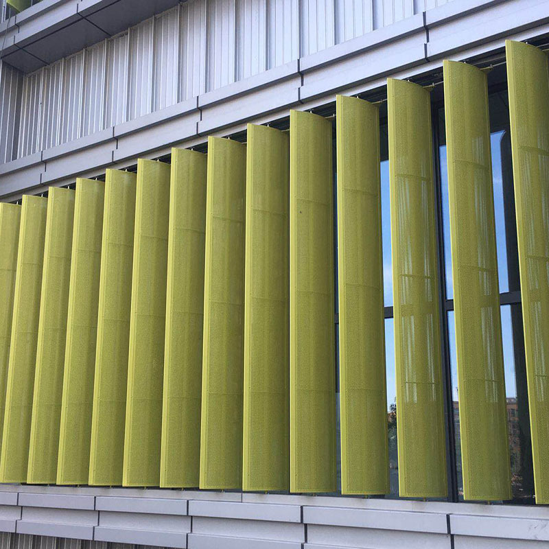 电动铝合金百叶窗户外翻板百叶通风防雨消防百叶窗梭型网孔百叶窗