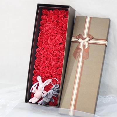 玫瑰花鲜花礼盒包装盒玫瑰花束盒子长方形花盒装花空盒鲜花包装盒
