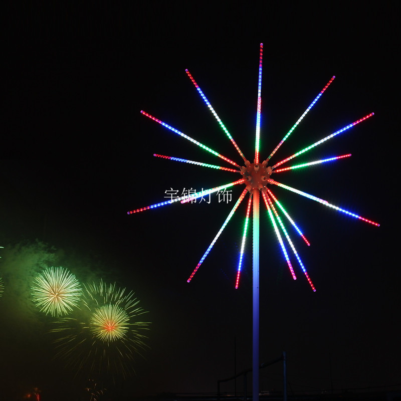 led烟花灯过年礼花七彩户外防水立式彩灯元宵春节装饰挂式烟花灯
