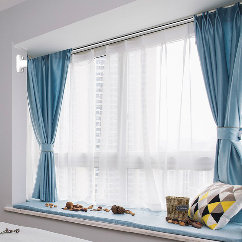 伸缩杆免打孔挂衣晾衣杆浴室卫生间架伸缩窗帘杆子卧室阳台撑杆