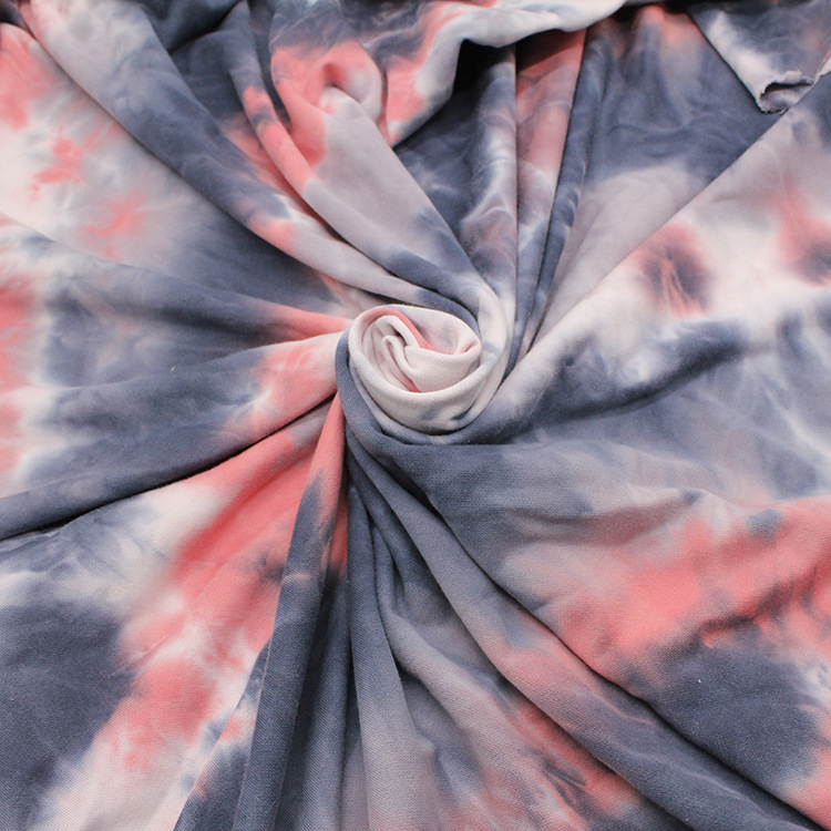 280克纯棉卫衣扎染 毛圈鱼鳞布 设计师针织面料 夹克外套套装布料