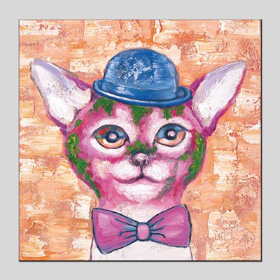 动物狗狗油画动物无框画酒店喷绘印刷画公寓配装饰画oilpainting