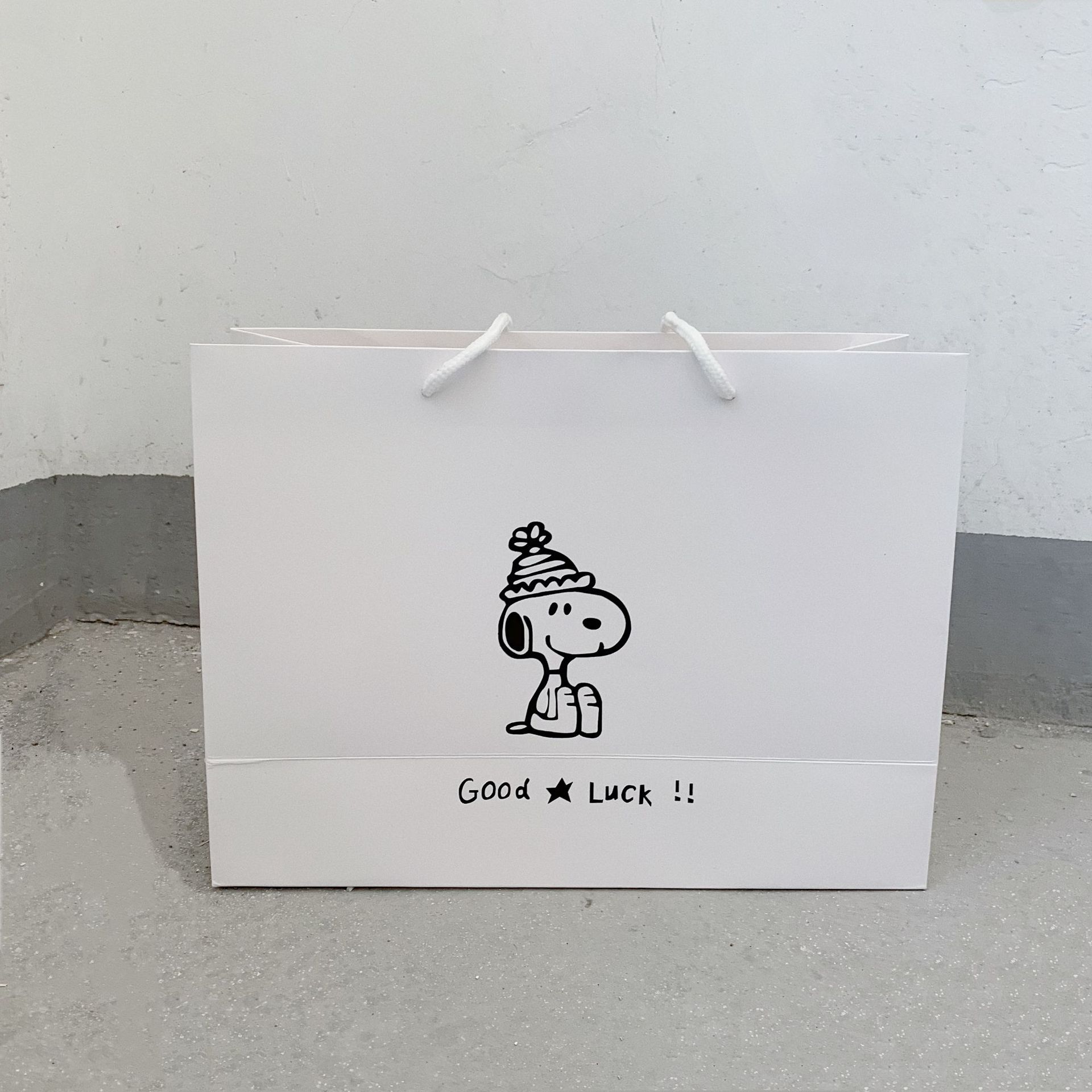 Internet Celebrity Advanced Shopping Bag Ins Small Portable Paper Bag Custom English White Clothing Bag Gifts Packaging