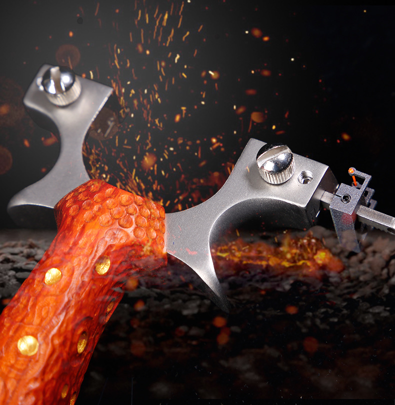 304惊雷弹弓快压弹簧夹片免绑扁皮筋弹工陨石实木线切割弹弓厂家