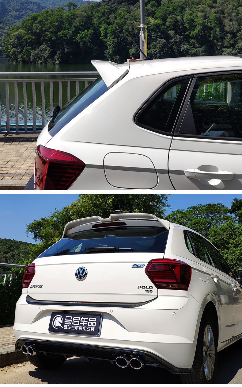 适用于19款大众新polo尾翼顶翼定风翼专用改装免打孔原车烤漆无损