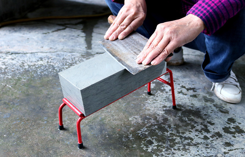 天然磨刀石家用菜刀磨刀器浆石油石天然硅矿原石切割批发跑江湖款