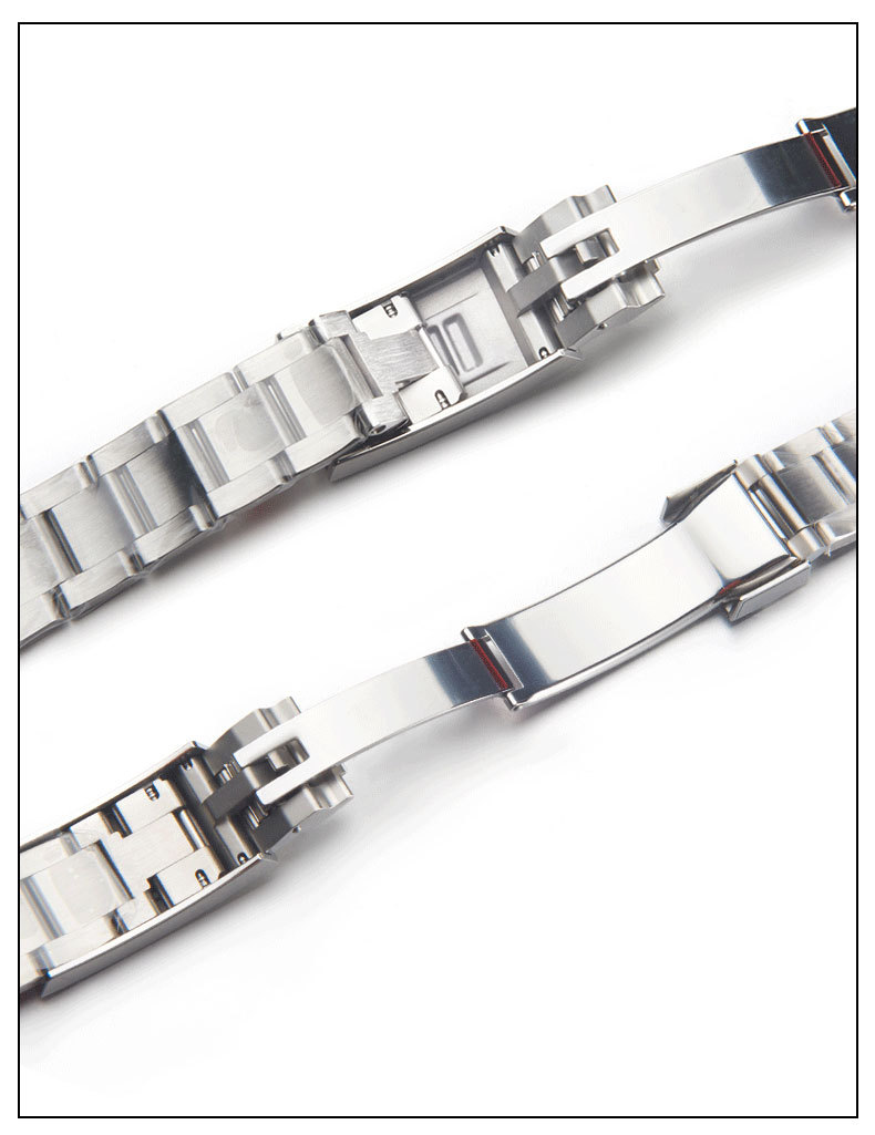 劳力力士拉丝微调手表带黑蓝绿水鬼系列实心表带role20mm男款表链