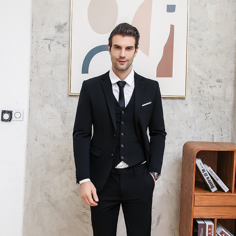 2021秋西装套装男韩版修身新郎礼服英伦时尚正装西服套装单件代发