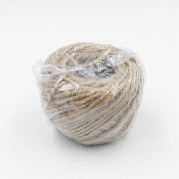 厂家直销diy吊牌蛋糕装饰吊牌绳橄榄球 2mm3股100米黄麻绳麻球