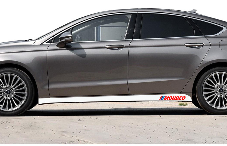 专用于13-18款蒙迪欧个性侧裙贴纸 车身改装饰贴腰线拉花车贴