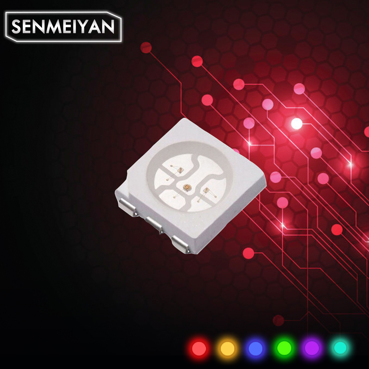 2w贴片式led灯珠5050rgb灯珠高亮全彩三色合一