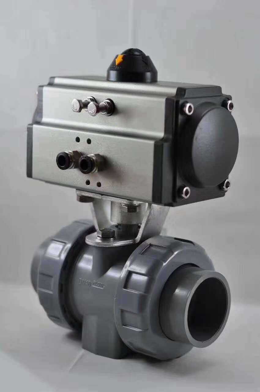 upvc活接气动球阀