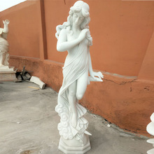 月神天使雕塑汉白玉石雕欧式西方人物别墅庭院商场摆件石雕厂家