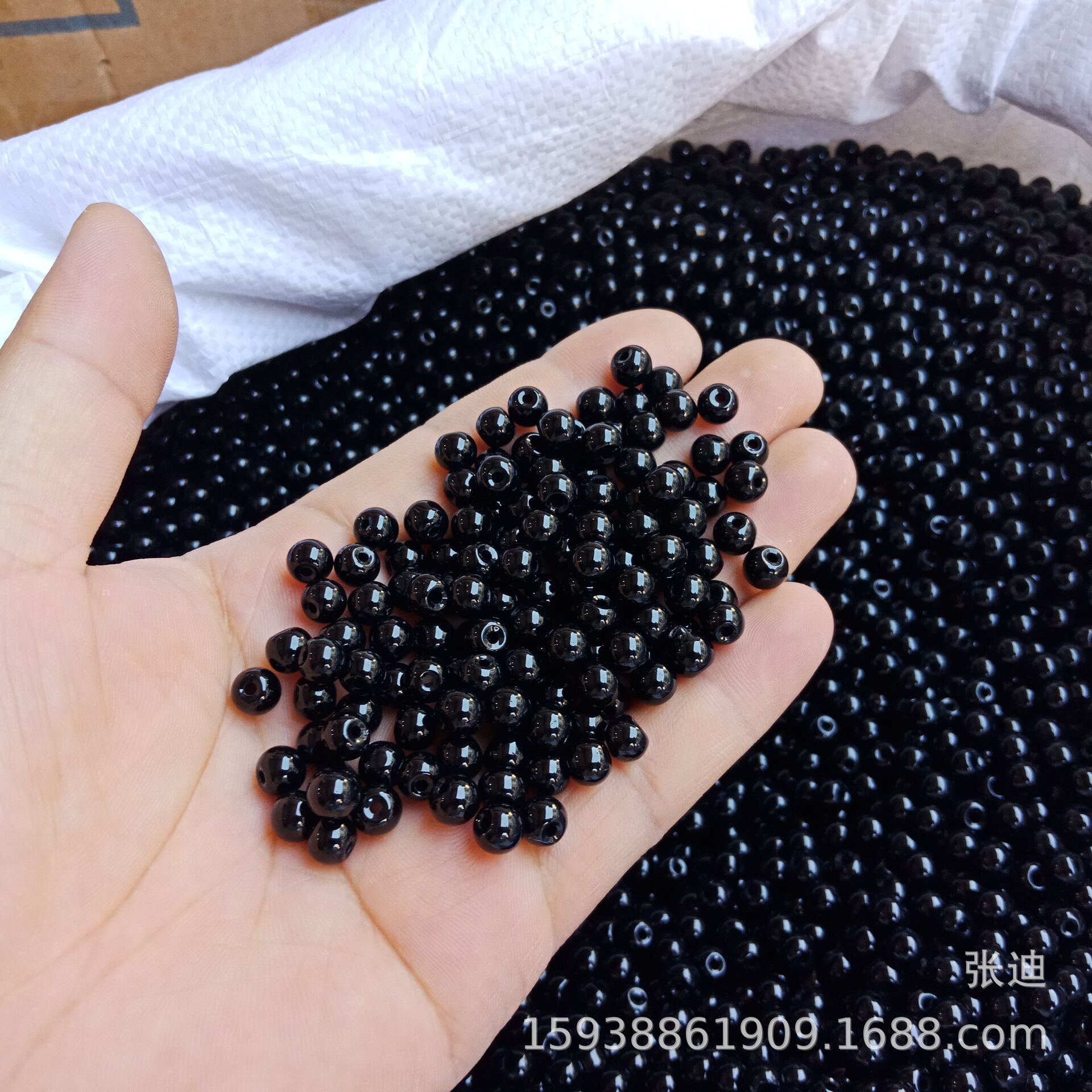 黑色玻璃散珠4-12mm圆珠 水晶玉器珠宝diy首饰饰品配件