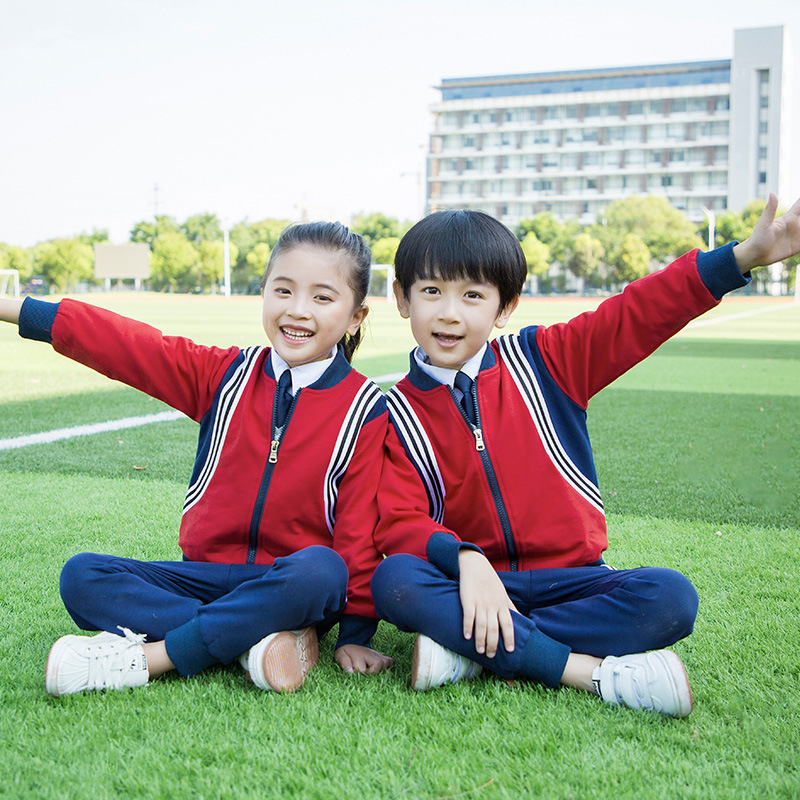 2021新款秋季小学生校服班服幼儿园园服红黄蓝三色运动套装棒球服