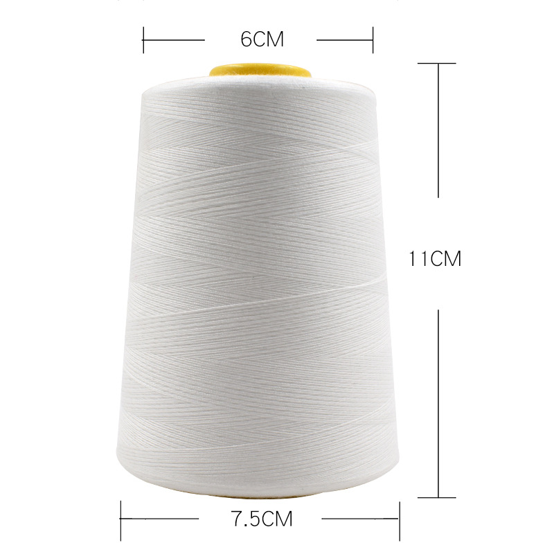 Sewing Thread White Size 6000 40S/2 Sewing Thread Machine Flat Thread Lock Stitch Sewing Machine Thread