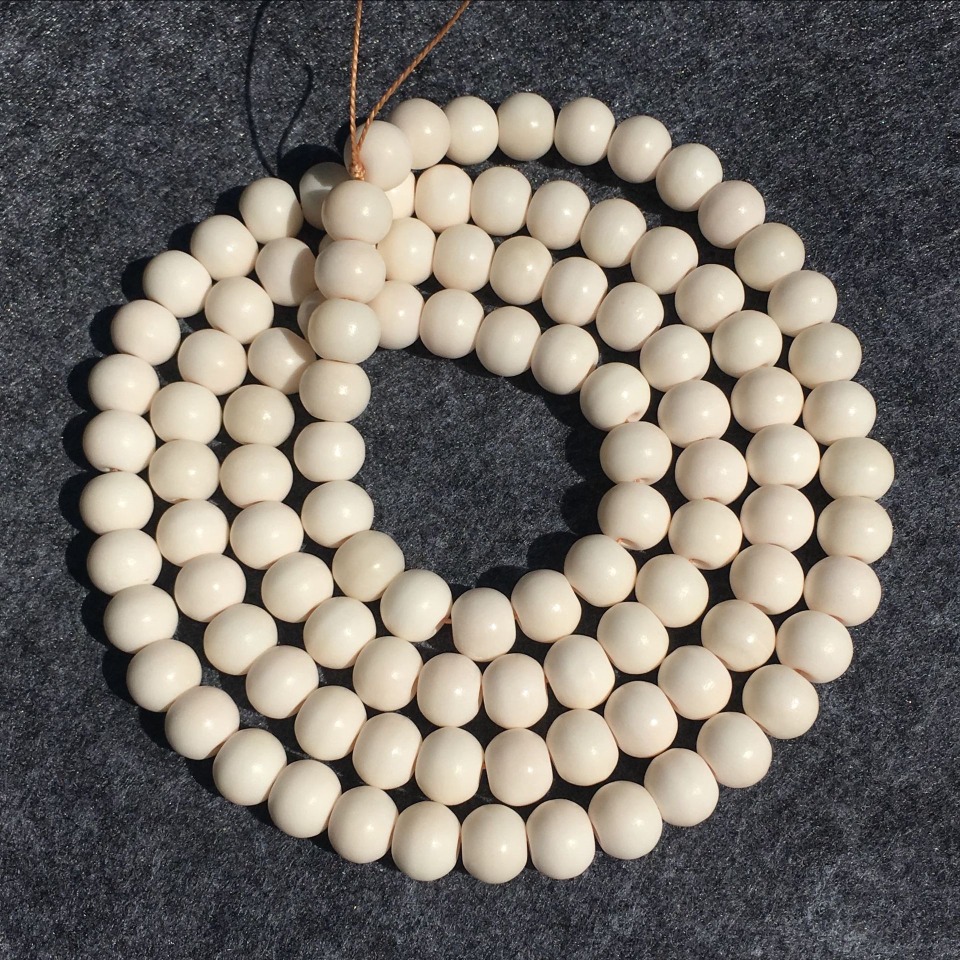 天然鹿骨老型桶珠直桶驼骨108颗 佛珠文玩